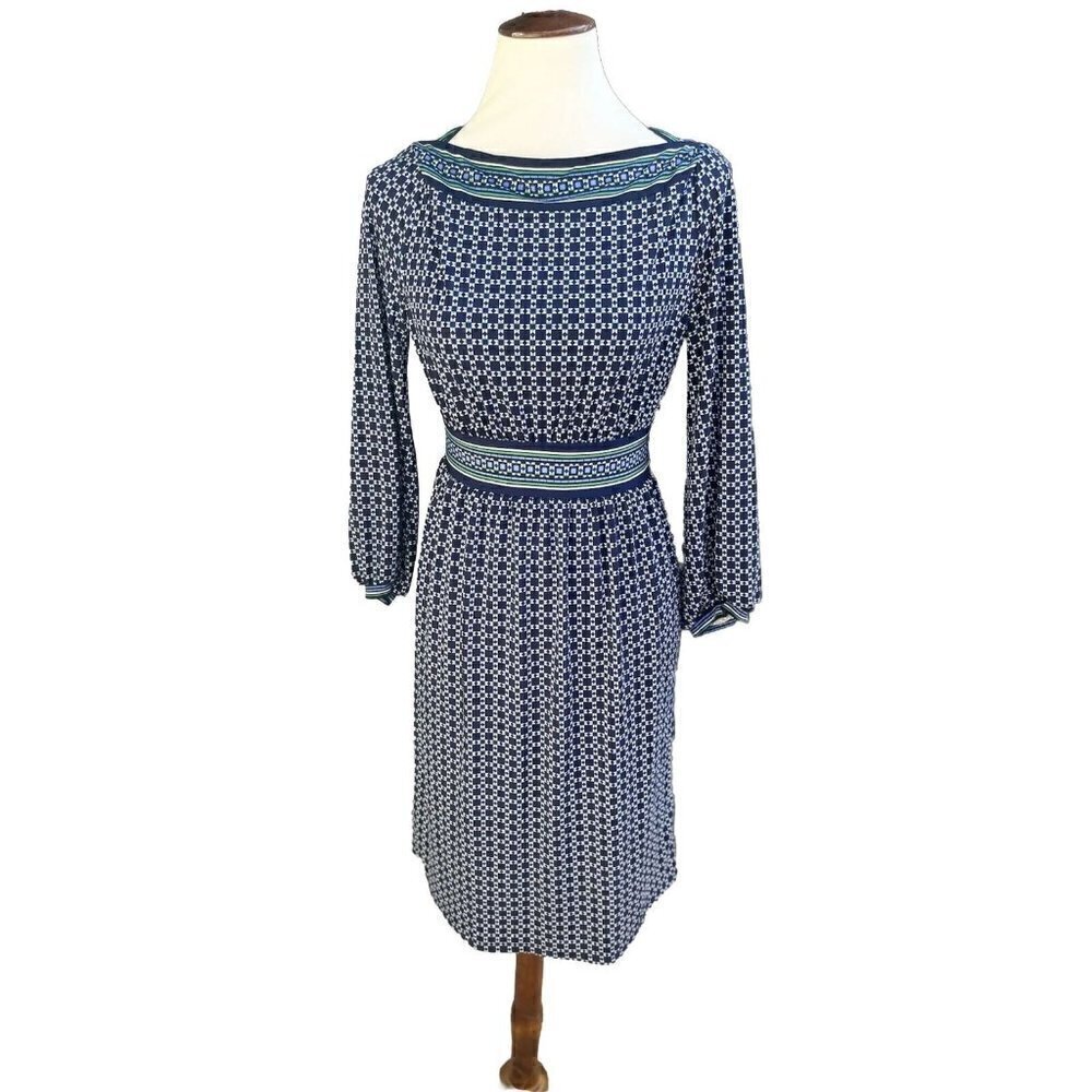 Max Studio Blue Navy Printed Women's Size Small S Sheath Dress $98 - Picture 10 of 16